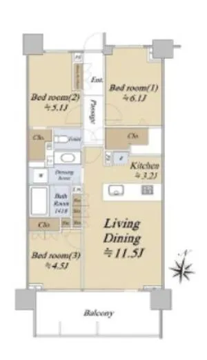 プラウド等々力ガーデンコート 5階 70.62㎡
