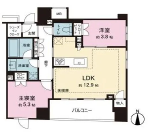 サンウッドテラス東京尾久 2階 53.57㎡