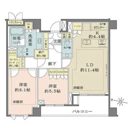 ザ・パークハウス千代田六番町 8階 75.31㎡