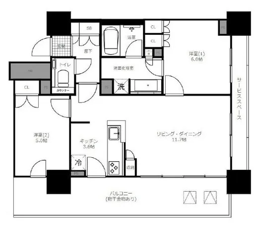 プラウドタワー東池袋 7階 60㎡