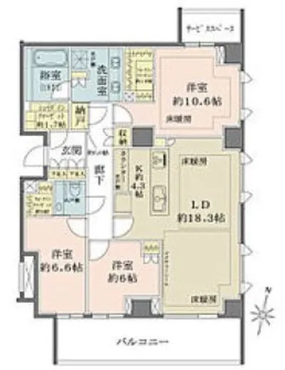 ザ・パークハウス千代田六番町 7階 110.25㎡