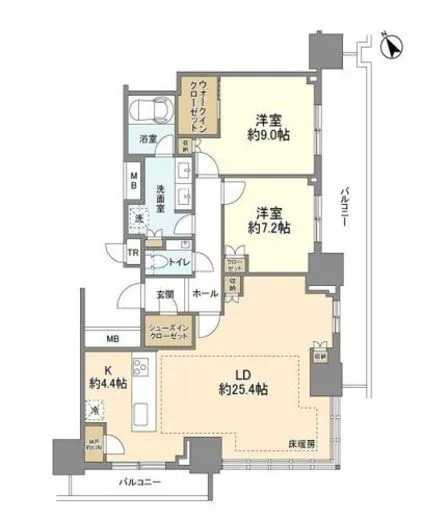 Ｂｒｉｌｌｉａ　Ｔｏｗｅｒ　浜離宮 31階 105.77㎡