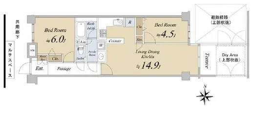 オープンレジデンシア恵比寿 地下1階 57.01㎡