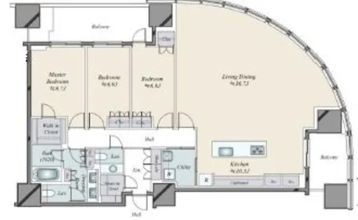 麻布台ヒルズレジデンスB 30階 160.17㎡