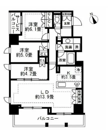 アトラス麻布十番 4階 74.45㎡