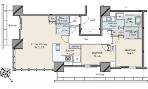 Ｂｒｉｌｌｉａ　Ｔｏｗｅｒ　浜離宮 27階 80.17㎡