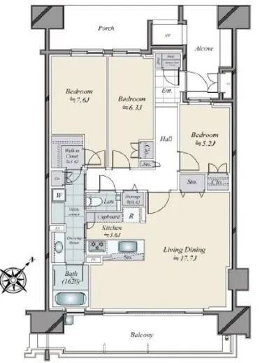 HARUMI FLAG SEA VILLAGE (晴海フラッグ シーヴィレッジ) 13階 98.73㎡