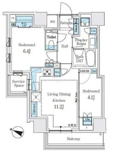 パークホームズ文京白山ヒルテラス 3階 54.76㎡