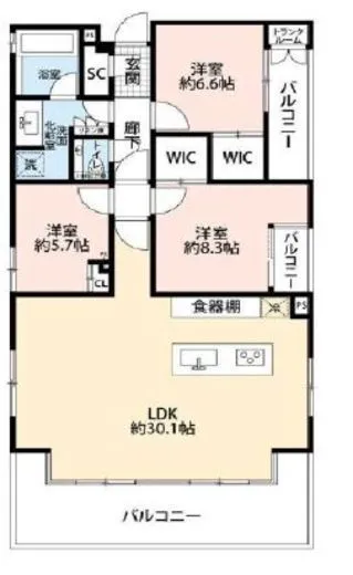 ロイヤルシーズン六本木 14階 107㎡