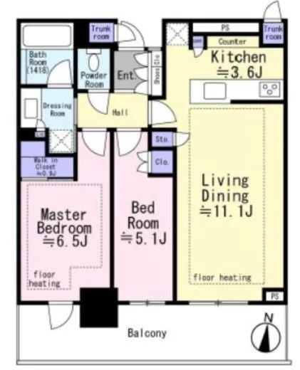 パークタワー西新宿 19階 60.45㎡