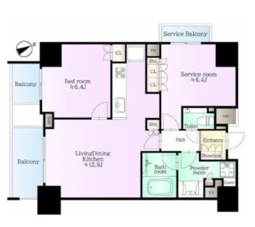 グランスイート麻布六本木 13階 56.95㎡