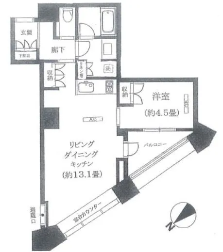中目黒アトラスタワー 29階 45.59㎡