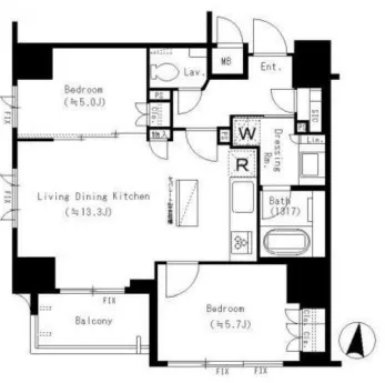 ジオ西新宿ツインレジデンス 6階 55.83㎡