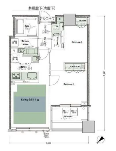 スカイフォレストレジデンス 5階 55.01㎡