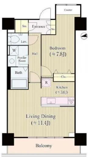 勝どきビュータワー 27階 54.68㎡