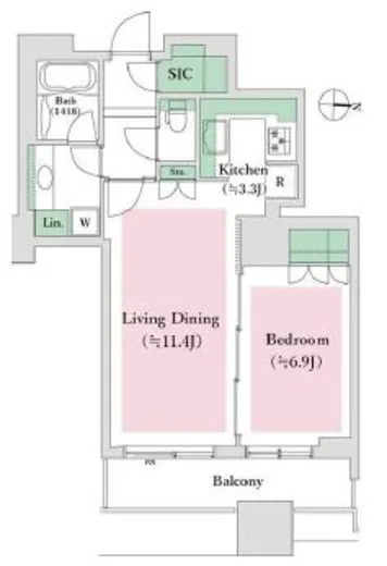東京パークタワー 12階 53.47㎡
