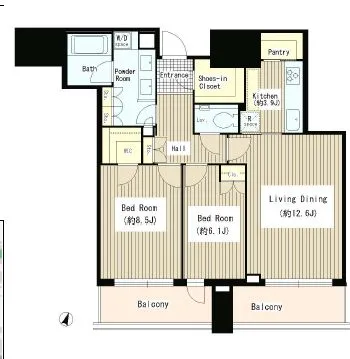 赤坂タワーレジデンス トップオブザヒル 17階 80.05㎡