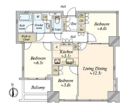 シティタワーズ豊洲ザ・シンボル 13階 72.9㎡
