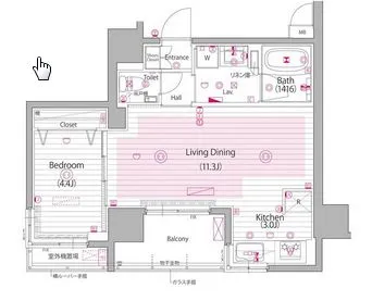 ガーラ・ヴィスタ日本橋浜町 9階 43.4㎡