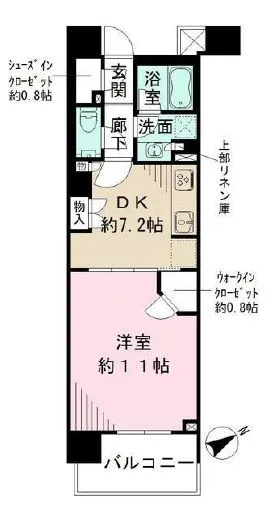 ザ・パークハウス四谷若葉レジデンス 8階 44.81㎡