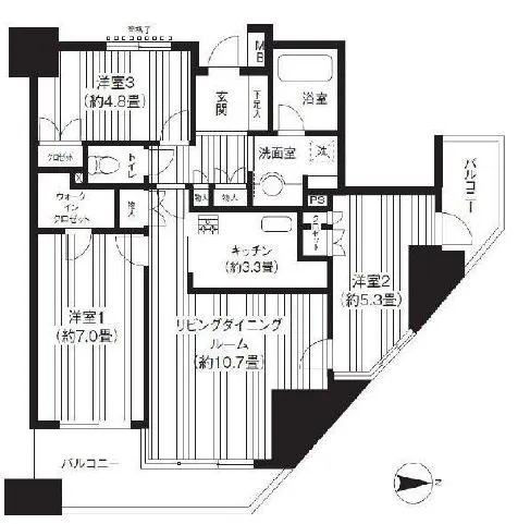 コスモ白金シティフォルム 13階 68.39㎡