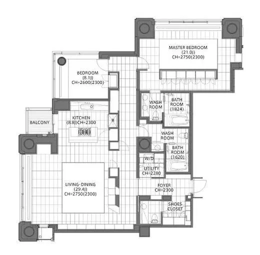 六本木ヒルズレジデンス C棟 27階 166.62㎡