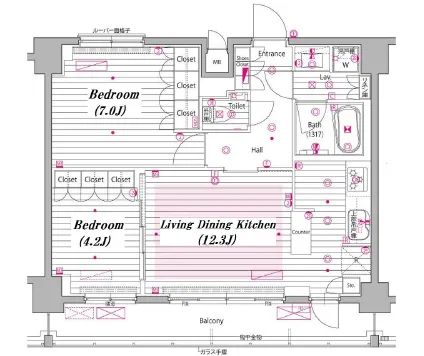 グランド・ガーラ白金高輪 12階 55.26㎡