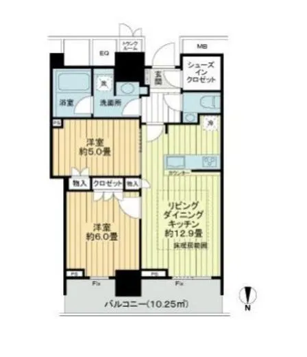 ザ・パークハウス晴海タワーズ クロノレジデンス 9階 56.14㎡