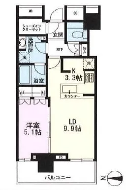 ザ・パークハウス晴海タワーズ　ティアロレジデンス 26階 47.3㎡