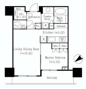 パークコート六本木ヒルトップ 13階 45.61㎡