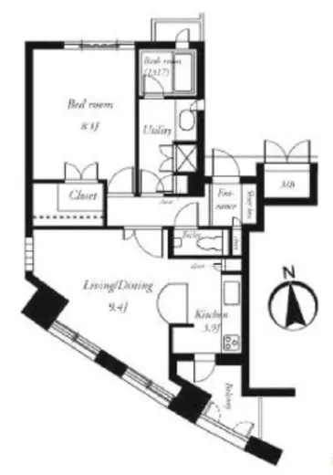 ルネパルティーレ汐留 10階 54.15㎡